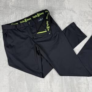 Psycho Bunny Chino Pants Mens 32x31 Black Golf Straight Leg Slim Sport Stretch